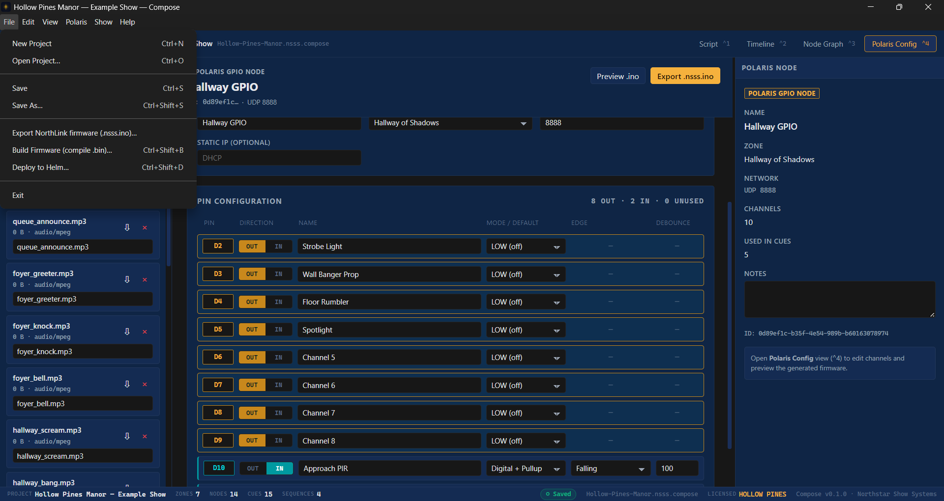 Compose File menu open